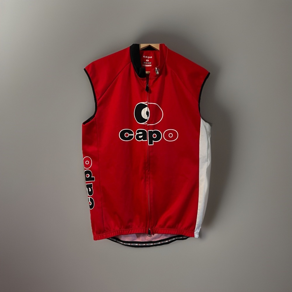 Capo Men's x Large Cycling Jersey Red & Black White Made‎ In Italy